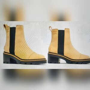 Sorel Joan Waterproof Canoe Chelsea Stylish Tan Ankle Boots 7.5m